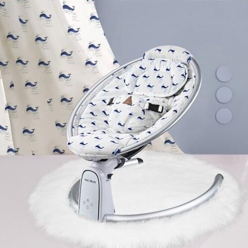 Electric Baby Bouncers with Bluetooth and Five Gear Swing,Hot Mom Intelligence Timing Baby Swing,Pure Cotton Baby Rocker Cardle