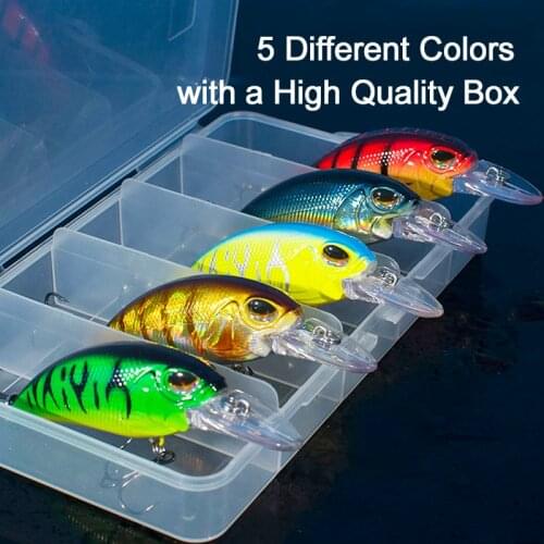 FOVONON 5pcs Crankbaits with a Box Fishing Lures Topwater bait micro crankbait Artificial Hard Bait Minnow Wobblers Carp Fishing
