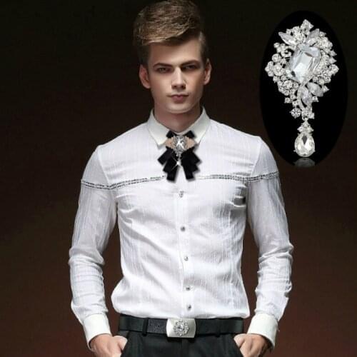 New Free Shipping fashion casual Mens male Korea retro diamond top luxury dress and groom wedding emcee bow tie Headdress