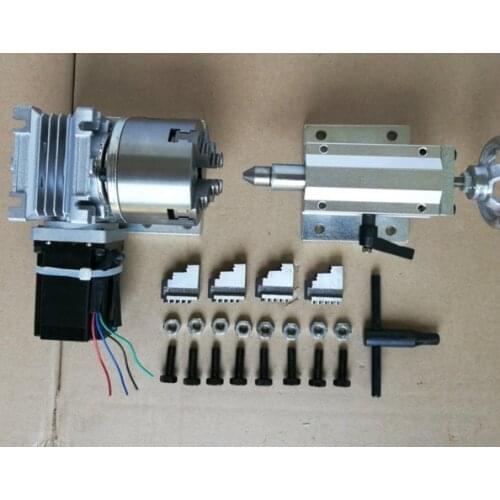 Engraving machine rotary axis fourth axis A axis 4 axis CNC dividing head three-dimensional sculpture take 80 fix with 4 chuck