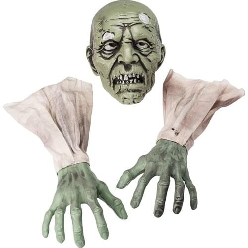 Halloween Zombie Face Arms Scary Horror Skeleton Skull Head Hand Graveyard Props