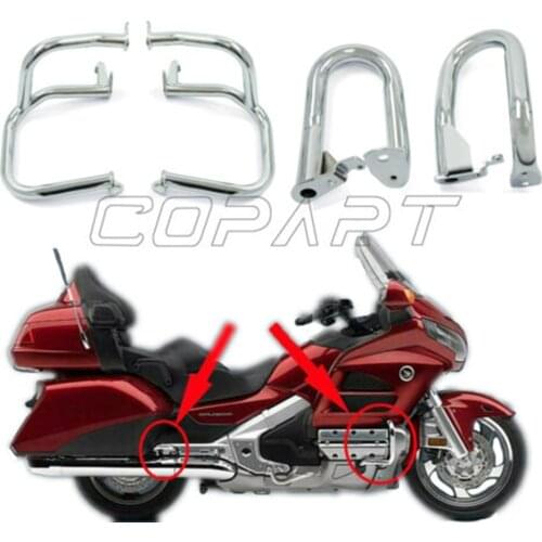 Chrome Front Motorcycle Crash Bars Engine Guard Bumper Stunt Cage Road Protector For Honda Goldwing GL1800 GL1800A 2001-2016