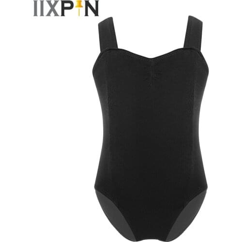 IIXPIN Teens Girls Leotard Ballet Dance Tank Stretchy Camisole Bodysuit Sleeveless Pinched-Front Gymnastics Leotard Jumpsuit