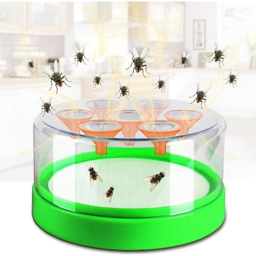 Fly Trap Reusable Transparent Green Fruit Fly Killer Fly Trap Household Restaurant Automatic Silent Insect Trap For Home Farm