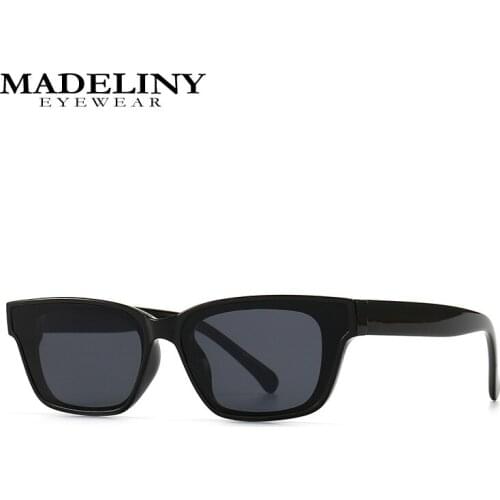 MADELINY Vintage Square Sunglasses Women 2021 Luxury Designer Small Frame Cat Eye Sun Glasses Women Shades for Women Gafas MA489