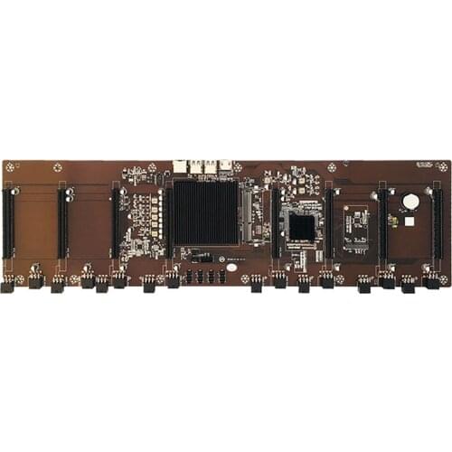 HM65 Mining Machine Motherboard 8-Card In-Line 68mm Graphics Card Pitch DDR3 8G 1600MHz SATA CPU BTC Mining Motherboard