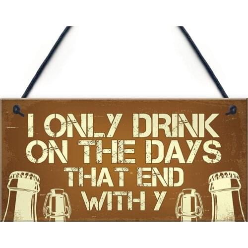 Meijiafei Novelty Bar Sign For Home Bar Funny Alcohol Friendship Sign Bar Pub Accessories Wall Decor Hanging Sign 10" X 5"