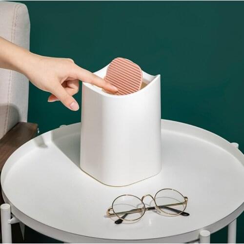 Desktop Trash Can Office Swing Top Trash Can Desktop Coffee Kitchen Small Garbage Can Plastic Trash Can Shake Cover Bucket