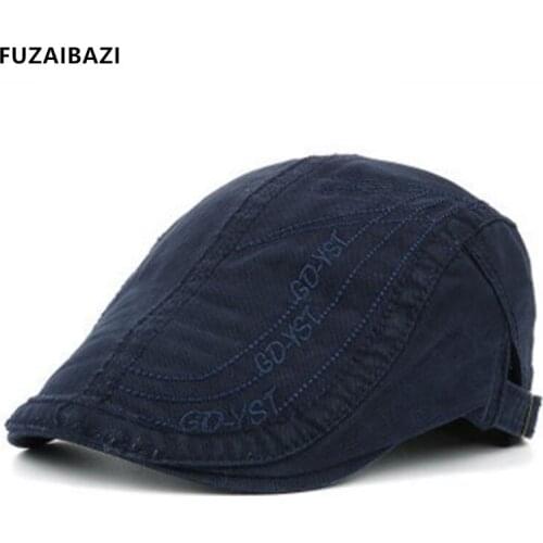 FUZAIBAZI Spring Autumn Fashion New Cotton Mens Berets Snapback Adjustable Size Leisure Artist Painter Retro Sunshade Berets