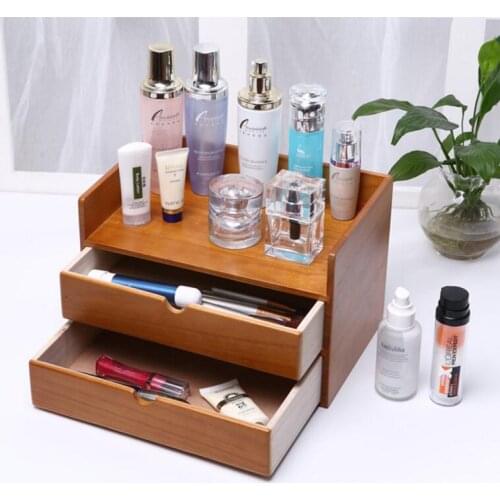New Arrival Real Organizer Large Size Solid Made Up Storage Box Desktop Skin Care Products Cabinet Drawer Type Cosmetic Boxes