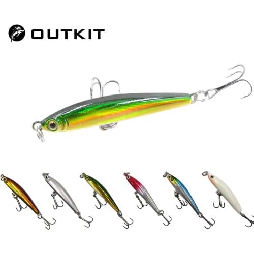 OUTKIT 2020 1pcs Fishing Lure 5cm/3.5g Sinking Mini Pencil Shad Laser Minnow 3D Eyes Artificial Bait Bass Pike Lures
