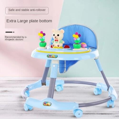 Hot New Baby Walker Music Baby Folding Car 6-18 Months Child Anti-rollover Multi-function Walker Baby Walker Can Sit
