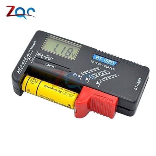 BT-168D Portable Digital Battery Tester BT168 LED Black AA AAA 1.5V 9V Battery Power Measuring Tool Test Checker Voltage Meter