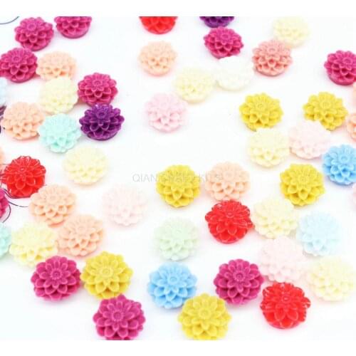 350pcs CLEARANCE SALE 14mm Mixed Resin Flower Cabochon, Chrysanthemum mum Flower flatback Cabochon decoden