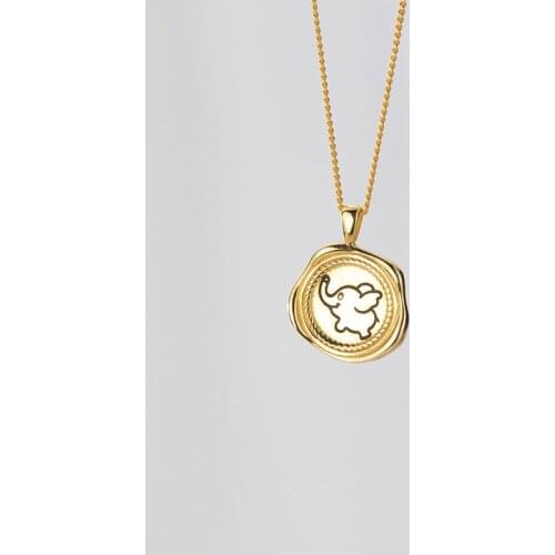 ModaOne Luxury Vintage Trendy Little Elephant Gold Color Clavicle Chain Necklace For Women Girls Dainty Cute Korean Jewelry