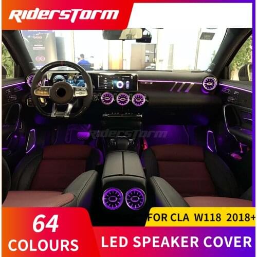 LED Car speaker cover for w118 for cla 200 cla 180 cla 220d new car door speaker cover with LED ambient light car accessories