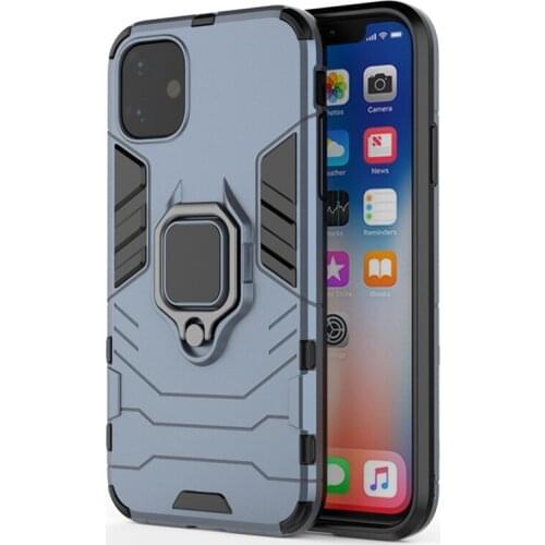10Pcs Slim Armor Phone Case Back Cover With Invisible Ring Stand for iPhone 12 Mini 11 Pro Max X XS Max 6 7 8 Plus