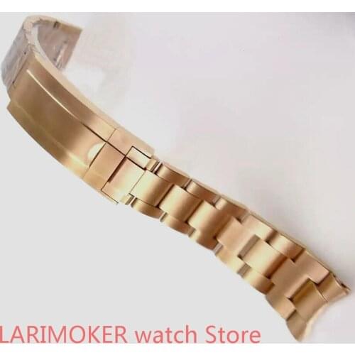 20mm BLIGER High Quality Stainless Steel Watch Bracelet Band Deployment Clasp Fit 40mm Strap Rose gold