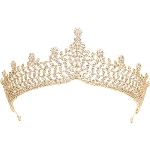 Gorgeous CZ Cubic Zirconia Wedding Bridal Royal Tiara Diadem Crown for Women Prom Hair Jewelry Accessories A90043