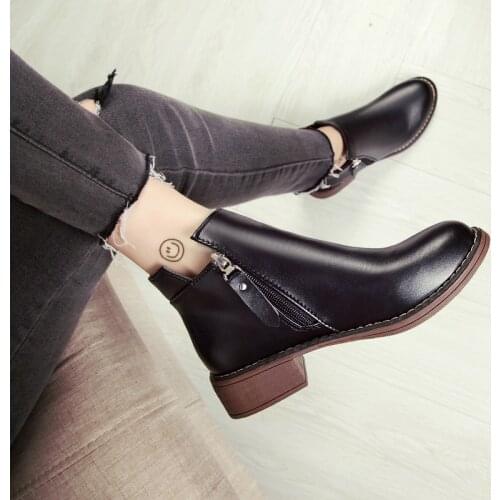 ChicMartin boots female British style small heel short boots and bare boots women 2020 new students autumn womens boots