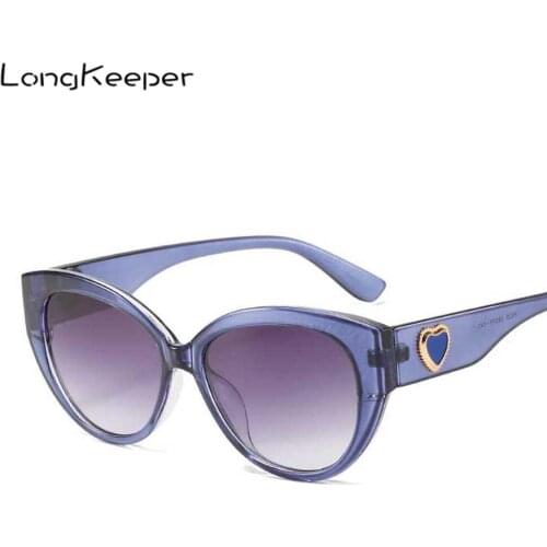 2021 Cat Eye Sunglasses Women Fashion Love Heart Decoration Sun Glasses Ladies Luxury Brand Designer Gradient Shades Eyewear