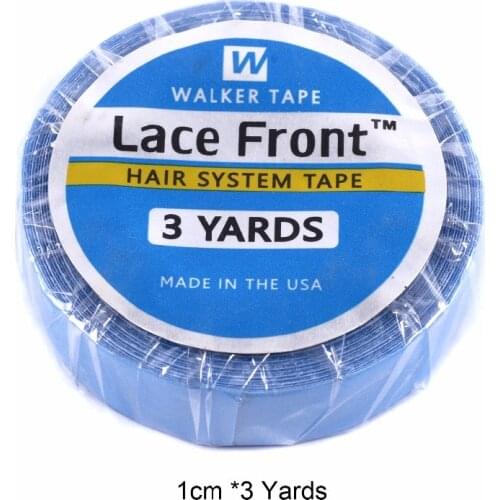 1 Roll Blue 1CM*3 Yards Super Hair Blue Tape Double-Sided Adhesive Tape for Hair Extension/Lace Wig/Toupee