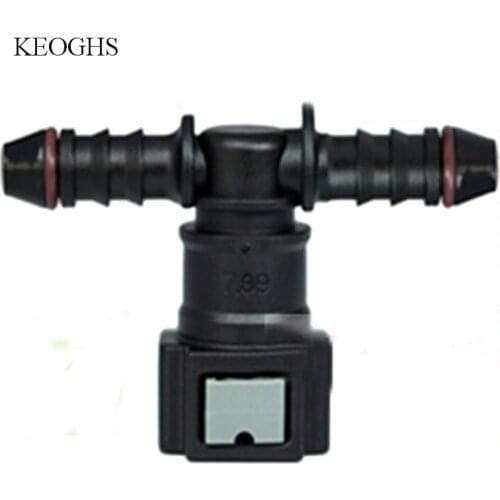 7.89 ID6 T type Car fuel quick connector males female connector for fuel/methanol/ethanol/urea 6-8mm tube 1pc