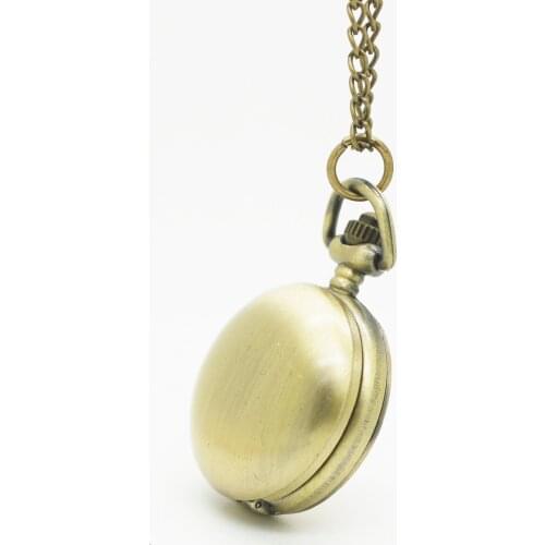 10pcs/lot )Mini Vintage smooth shine cover steampunk Pocket Watch Necklace chain pendant wholesales individuation party gift