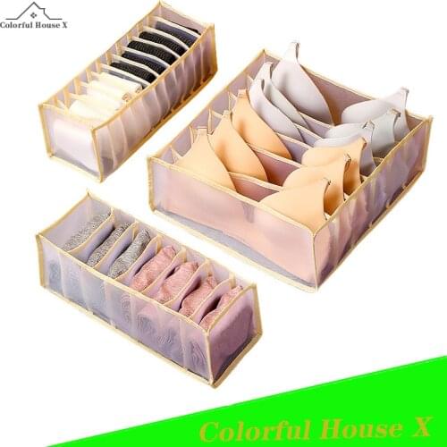 3pcs Foldable Multi-Cell Storage Container Underwear Storage Box Shopper Things For The Home Organizer For Clothes Size 11 Grids