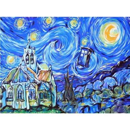 5D DIY Diamond Mosaic Doctor Who Painted Scenery Diamond Embroidery Christmas Gfit Diamond Painting Pictures Needlework Home C42