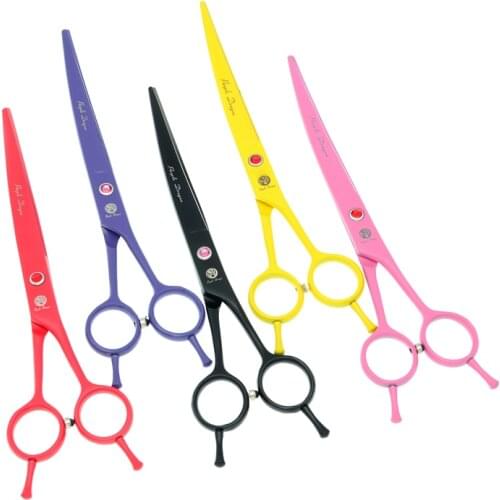 7.0" Purple Dragon Pet Grooming Scissors Colorful Japan Steel Dog Shears Straight &Thinning&Curved Scissors Dog Trimmer LZS0652