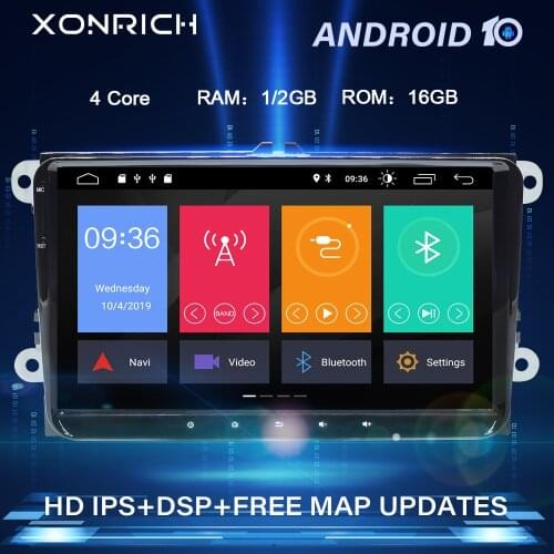 2Din Android 10 Car radio Multimedia GPS Navigation For Volksagen VW Passat B6 golf 56 jetta Skoda Octavia2Amarok polodvd player