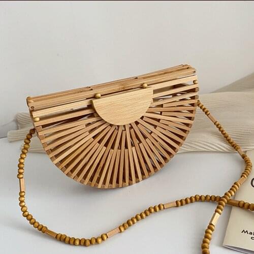 Bamboo Basket Handbags Women Bags Designer Ladies Straw Bag Female Shoulder Bag Summer Sandy Beach Women Messenger Bags