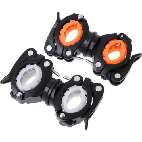 Bycicle Rotating Light Double Holder Front Flashlight Lamp Pump Handlebar Outdoor Bicycle Parts Accessories New