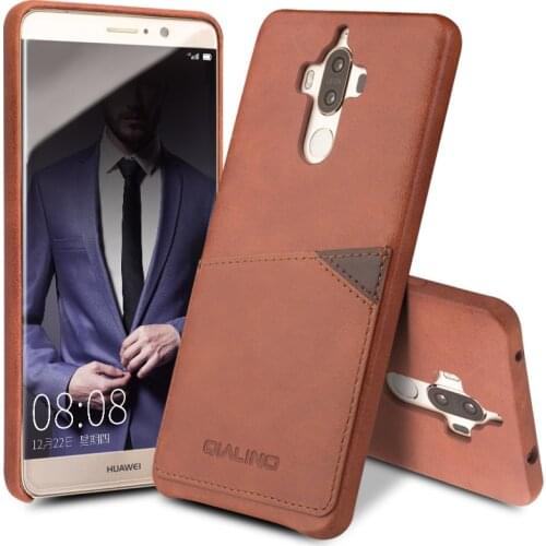 QIALINO Case for Huawei Ascend Mate 9 Fashion Genuine Leather Phone Cover for Huawei Mate9 Pro Luxury Back Case for 5.9/5.5 inch