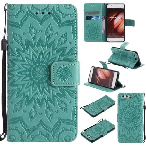 Sunflower Pattern Case for fundas Huawei P10 Case for Huawei Ascend P10 Case 5.1 inch + Card Holder