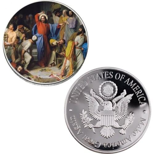 Home Decorative Souvenir Coin 999.9 Silver Plated Jesus Christian Gift Coin for Human Being Collections