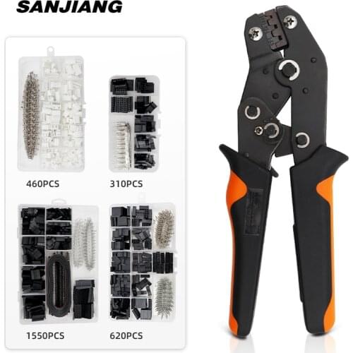 Dupont crimping pliers terminal ferrule crimper wire hand tool set terminals clamp tools SN-28B 310/460/620/1550Pcs Connector