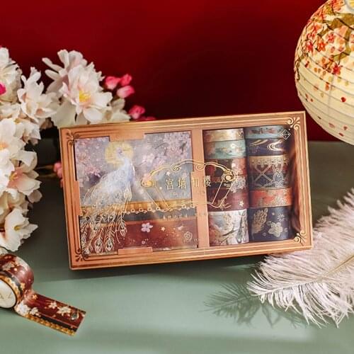 Washi tape 10 rolls 10pcs/set stickers masking Adhesive wash tapes Retro Gold leaf scrapbooking scotch decorative cute washitape