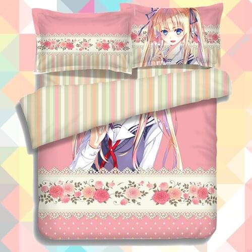 Anime Cartoon Eriri Spencer Sawamura Quilt Cover Soft Printed Bedding Set With Pillow Cases Bed Sheet Duvet Cover Set No.2