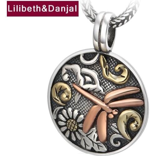 Insect Dragonfly Plant Leaves Flowers Necklace Pendant Real 925 Sterling Silver Vintage Jewelry Women Men 2021 Free Shipping P25