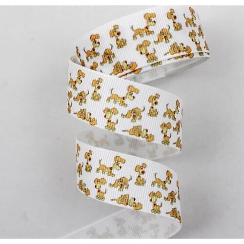 Hound printed16/22/25/38/75mm grosgrain ribbons 10 25 50 yards DIY bows gift wrapping wedding decoration webbing