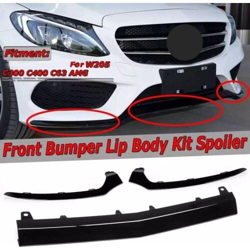 Car Front Bumper Lip Lower Splitter Cover Trim for Benz W205 C300 C400 C63 AMG 2058851574
