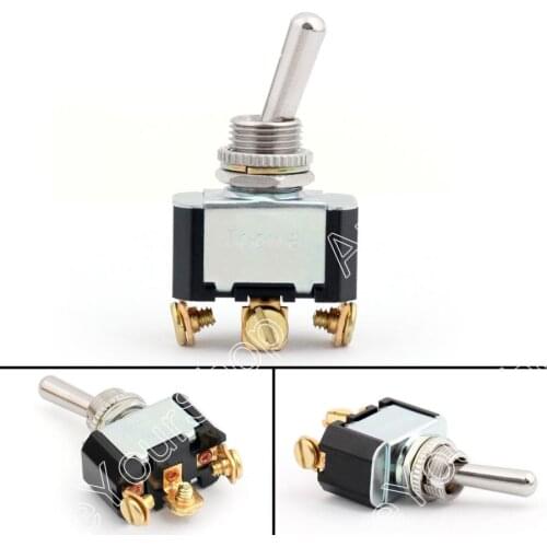 Areyourshop Toggle Switch 12mm 3 Pin 2 Position ON-ON 10A 250VAC Industrial Grade 10A 250VAC 15A 125