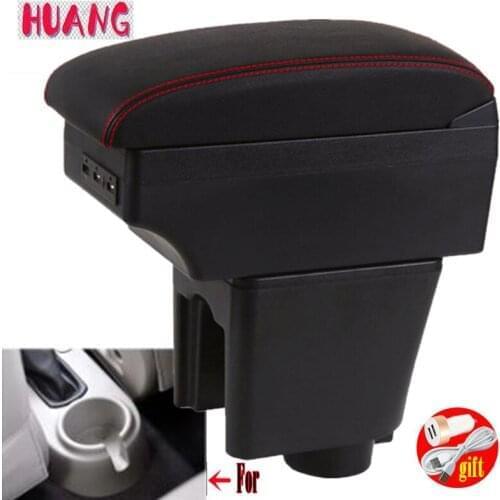 For Chevrolet Aveo/Lova T200/T250 Armrest box Dual Layer Telescopic Large Space Central Store Content box with USB LED