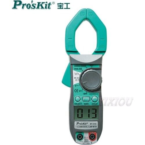 Pro Skit MT-3102 3 1/2 Auto Ranging Volt Mini Digital Clamp Meter with Temp Test Tester