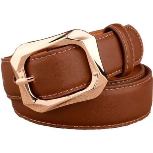 Luxury Womens pu Leather Belt Needle pin Buckles Wild Ladies Belt Retro Fashion Decorative Jeans Belt woman 105 x 2.8cm 57