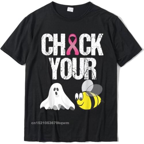 Check Your Boo Bees Shirt Funny Breast Cancer Halloween Gift T-Shirt Cotton Tops Shirts For Men Geek Tshirts Slim Fit Special