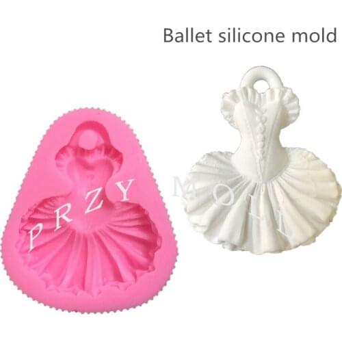 Silicone Mold Ballet Skirt Carrier Solid Aroma Gypsum Fragrance Skirt Molds Handemade Fondant Mould Silicone Rubber PRZY 001
