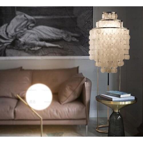 Modern Minimalist white Shells Floor Lamp Bedroom dining room E27 110-220v standing lamp